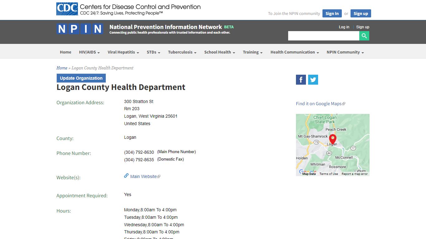 Logan County Health Department | National Prevention Information ...
