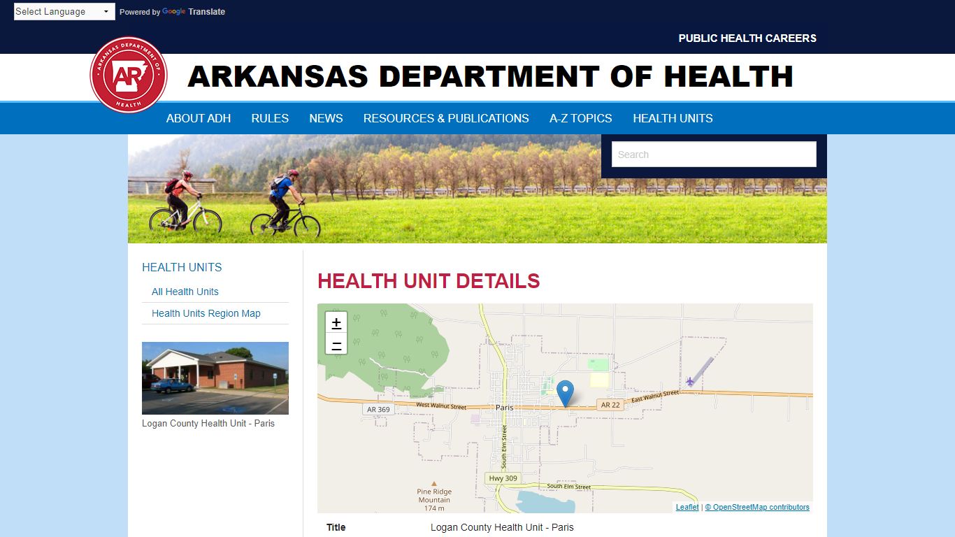 Logan County Health Unit - Paris Arkansas Department of Health